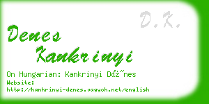 denes kankrinyi business card